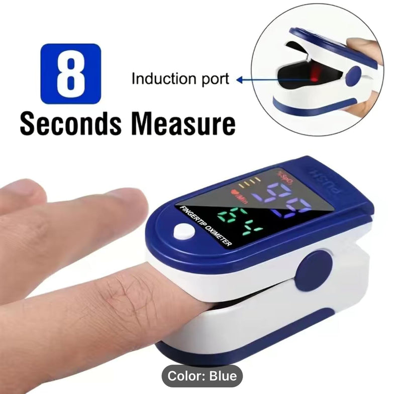 [Australia] - Finger Pulse Oximeter Larger Display Blood Oxygen Monitor with Batteries and Lanyard Included Fingertip Pulse Oximeter Color: Navy Blue 
