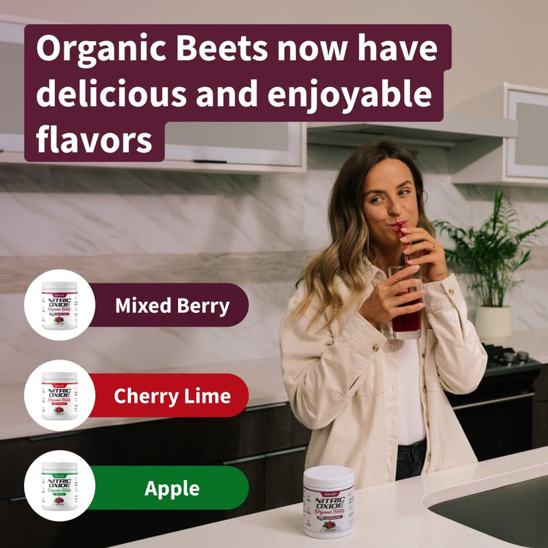 [Australia] - Snap Supplements USDA Organic Beet Root Powder, 3-in-1 Nitric Oxide Supplement, Support Healthy Blood Circulation, 250g (Mixed Berry) Original Berry 