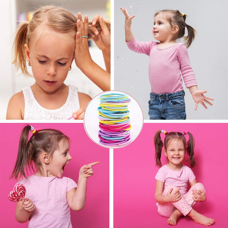 [Australia] - 200pcs Hair Ties for Kids Toddler Hair Ties for Girls Elastic Small Hair Bands for Kids thin 