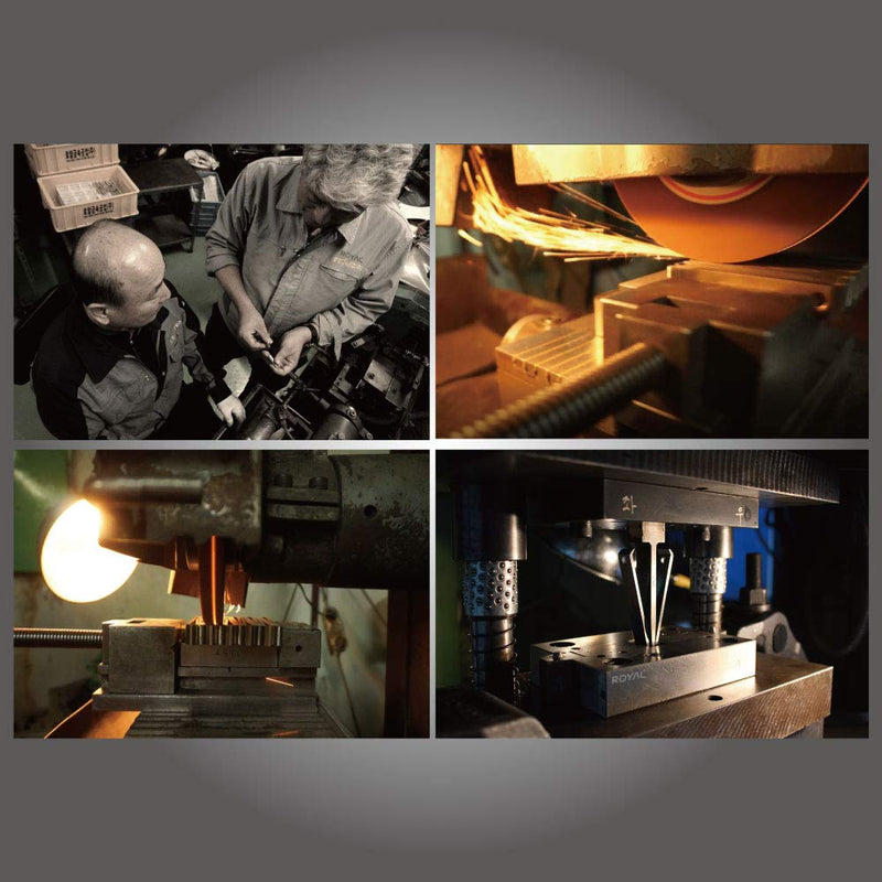 ROYAL [Made in Korea] Premium Manual Nose Hair Trimmer for Men Silver Bullet, Battery-Free, Stainless Steel Rotary Blade Grooming Tool, Waterproof, Safe & Painless with Patented Mechanism, ET-3 Stainless Gray