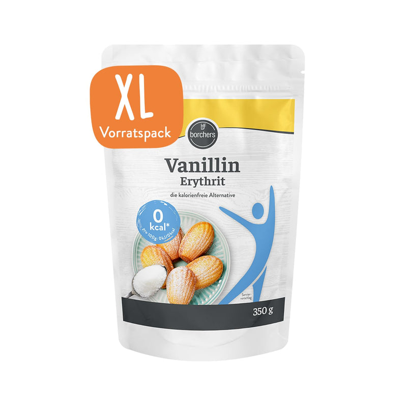 [Australia] - BORCHERS Vanillin Erythritol, alternative to vanilla sugar 350g, based on erythritol, less sweet, calorie-free & sugar-free, sugar substitute, sweetener, sugar alternative, XL value pack 350g (pack of 1) 