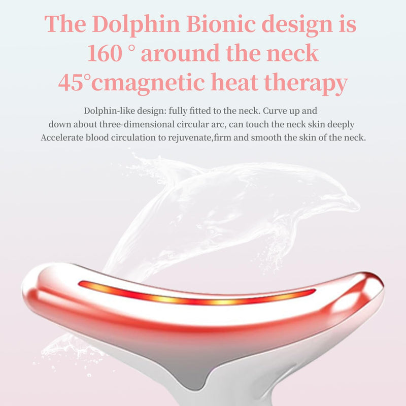 [Australia] - Red-Light-Therapy-for-Face and Neck, Face 𝖲 culpting Wand with 7 Color, Anti 𝖶rinkles Facial Massager for Face and Neck Tool for Skin Care (White) 