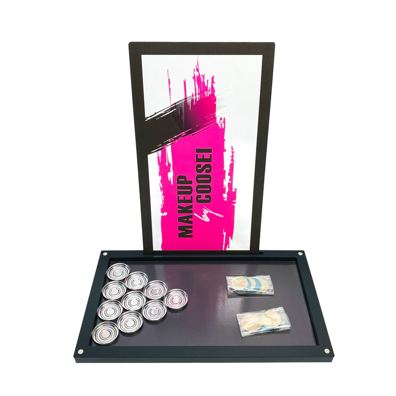 [Australia] - Coosei Magnetic Makeup Palette, Clear Acrylic, 9.7x5.5x0.47 inches, Empty Palette for Eyeshadow, Lipstick, Blush with 20 Magnetic attraction Stickers +10pcs empty stainess pans 