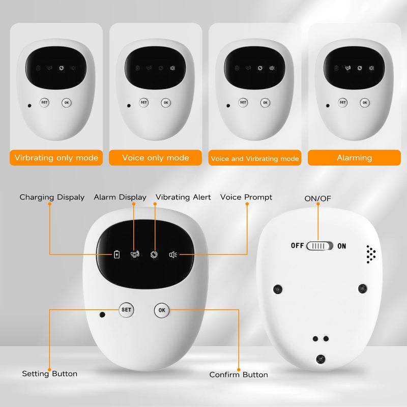 [Australia] - Bed Wetting Alarm for Boys and Girls, Wireless Pee Alarm with Magnetic Sensor,High Sensitivity, Loud Sound, Strong Vibration, Bedwetting Solutions for Kids and Elderly 