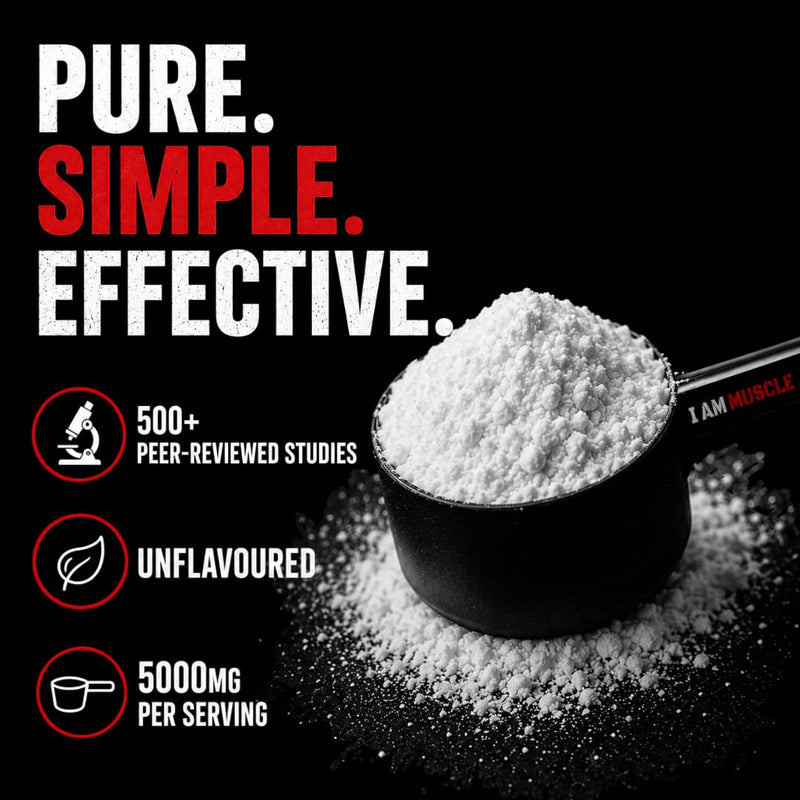 Creatine Monohydrate Powder 300g | 100% Pure Creatine Monohydrate | Unflavoured | 60 Servings | 5000mg Per Serving | Supports High-Intensity Exercise Performance | Vegan