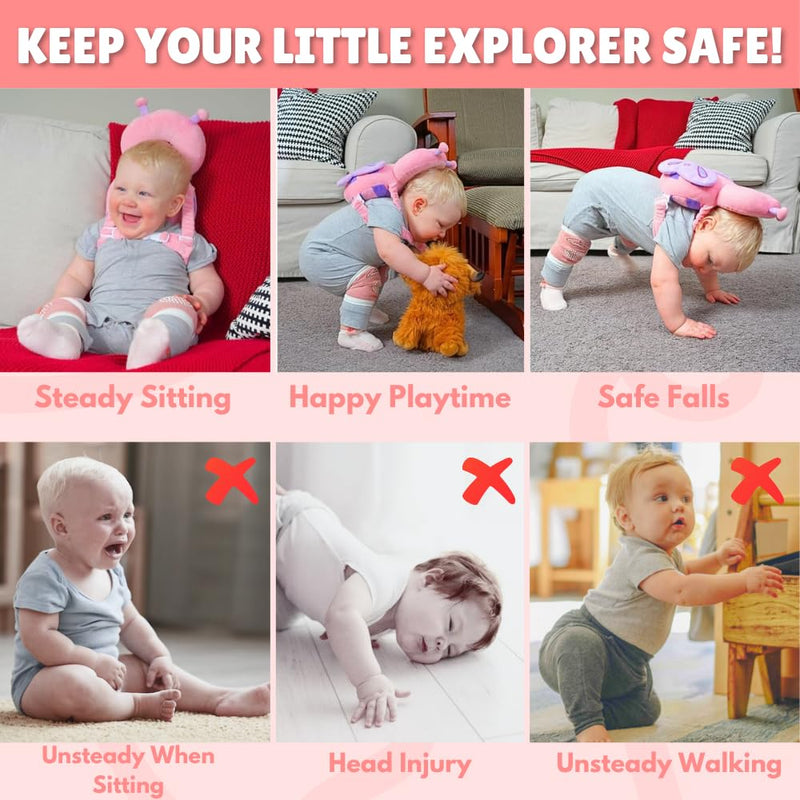 [Australia] - Baby Fall Back Head Protector, Headprotector for Baby Walking Safety Pad Backpack for 0-36 Months Babies Learning Walking Crawling, Head Protection Pad - (Butterfly) Butterfly 