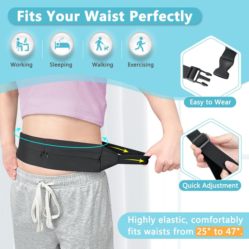 [Australia] - Peritoneal Dialysis Belt G Tube Holder PD Catheter Holder Accessories Gastrostomy Catheter Covers Pouch for G J Feeding Tube for Adults Abdominal Dialysis for Men Women (Black) Black 