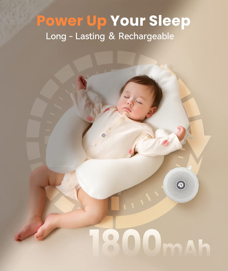 [Australia] - Dreamegg White Noise Machine - Portable Sound Machine for Baby Adult, Features Powerful Battery, 21 Soothing Sound, Noise Canceling for Office & Sleeping, Sound Therapy for Home, Travel, Registry Gift Classic White 