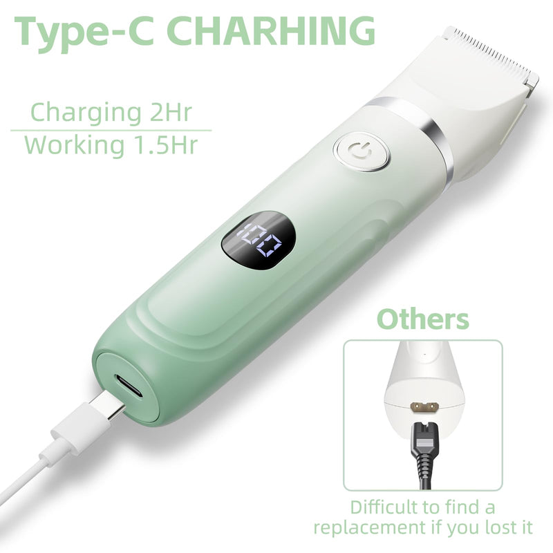 [Australia] - 3-in-1 Painless Bikini Trimmer for Women - Electric Pubic Hair Shaver with Ceramic Blade, Wet/Dry USB Razor for Underarm/Leg/Body, Rechargeable Ladies Grooming Kit 