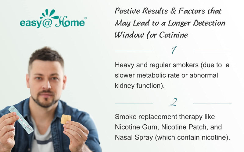 Easy@Home 25 Pack Nicotine Urine Test Strips, Cotinine Urine Screen Test | Cotinine Urine Screen Test, 25 Rapid Testing Detection 200 ng/mL #ECOT-114 25 Count (Pack of 1)