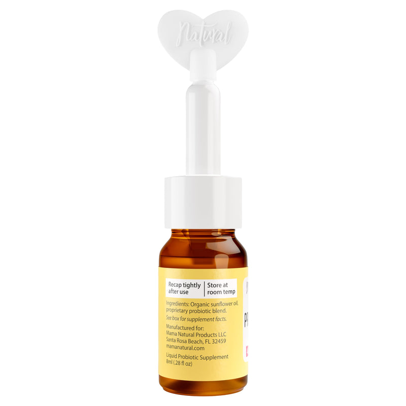 [Australia] - Mama Natural Baby Probiotic Drops (0.28 Fl Oz) | 4 Billion CFU Pediatrician-Tested Infant Probiotic Helps with Colic Relief for Newborns & Constipation Ease for Infants - Unflavored Baby Gas Drops 