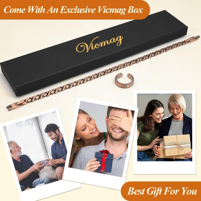 [Australia] - Vicmag Copper Anklet for Women Magnetic Ankle Bracelet with Ultra Strength Magnets 99.9% Solid Copper Gift for Her (Adjustable) Fishtail 