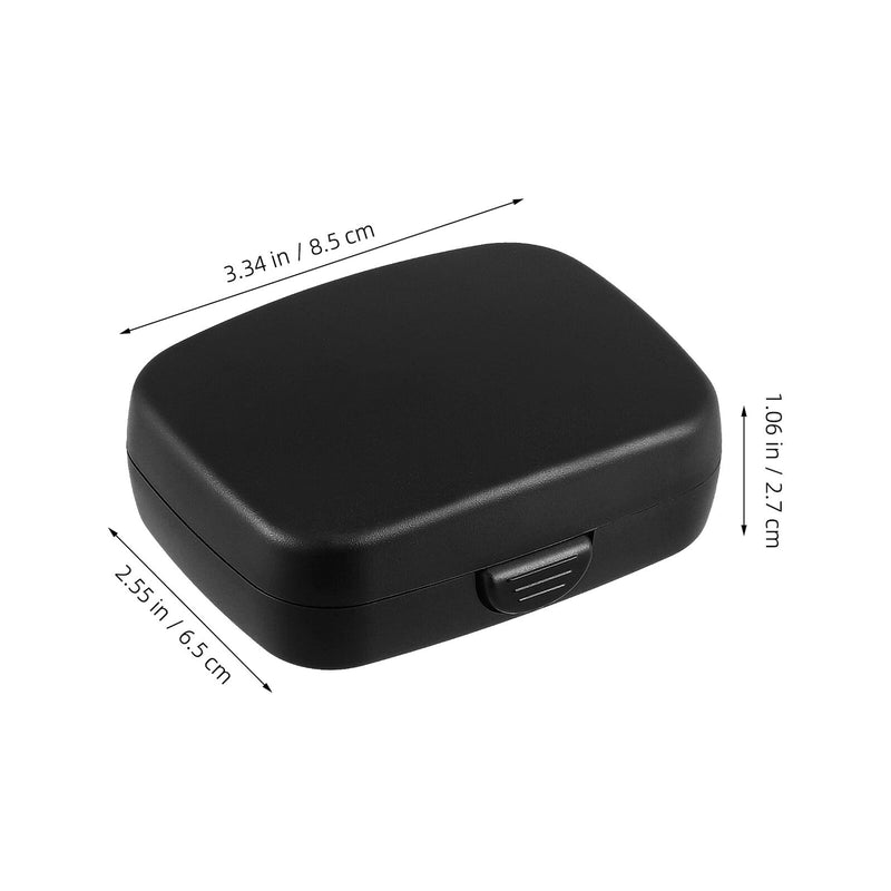 ibasenice Hearing Aid Storage Box 3.5"" Hard Black Shell – Shockproof Travel Case for Hearing Aids, Keeps Devices Safe & Clean on the Go