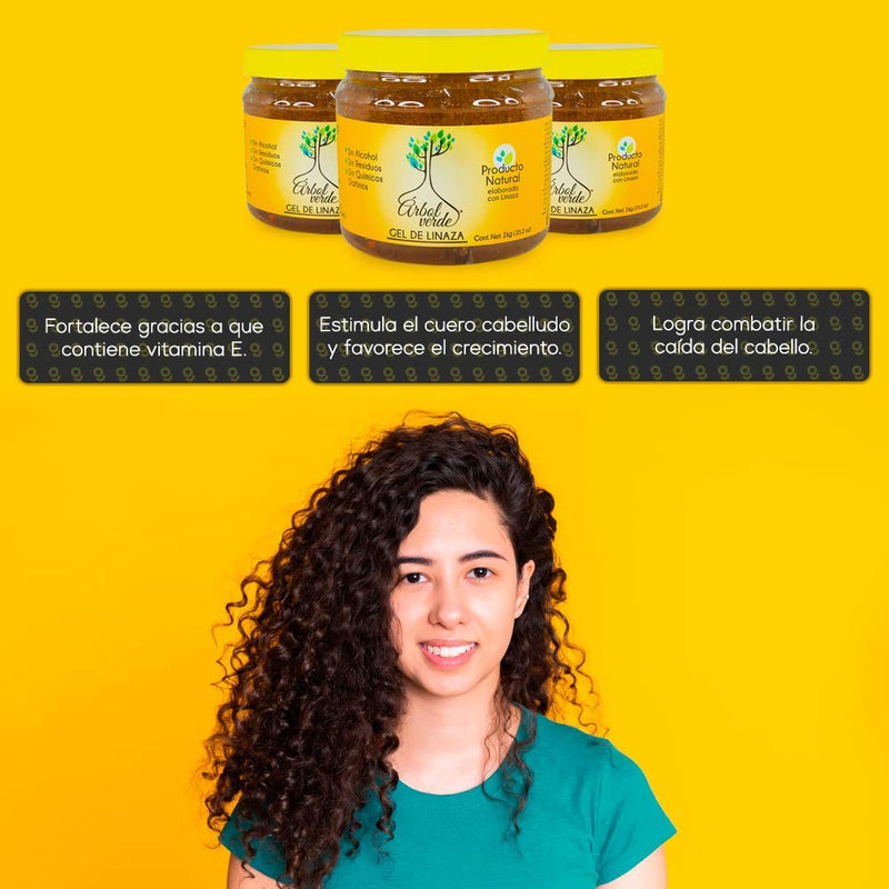 Linseed Hair Gel (17.6 oz) - Natural products- Fights Hair Loss - No alcohol, No sulfates, No Parabens, No Silicon