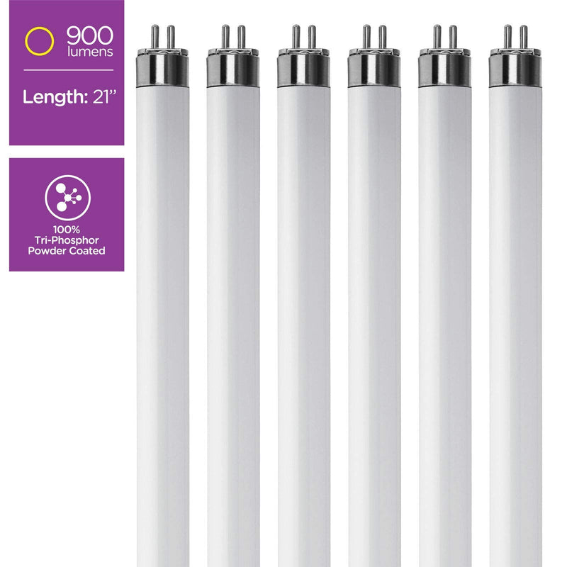 [Australia] - F13T5CW – T5 21 Inch Under Counter Fluorescent Bulbs Cool White 4100K 13-Watt F13T5/CW 21” CW Long Life Replacement Tubes for Under Cabinet Lights – Pack of 6 Bulbs Cool White (4100k) 