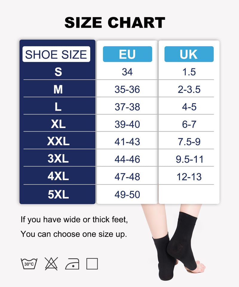 [Australia] - 2 Pairs of Ankle Medical Compression Stockings Men & Women 20-30mmhg, Support Stockings Compression Socks for Swelling Plantar Fasciitis Sprain Neuropathy Sports XXL 2x Black 