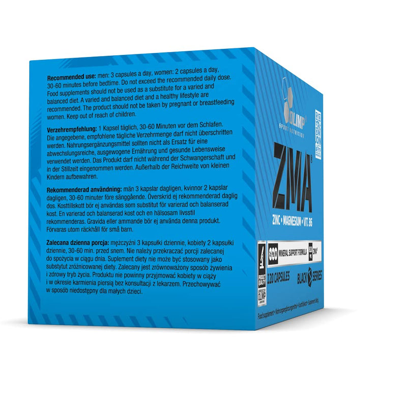 Olimp ZMA - 120 caps Testosterone Booster Power Energy Strength Muscle Growth Muscle Pump Focus TUTRITION