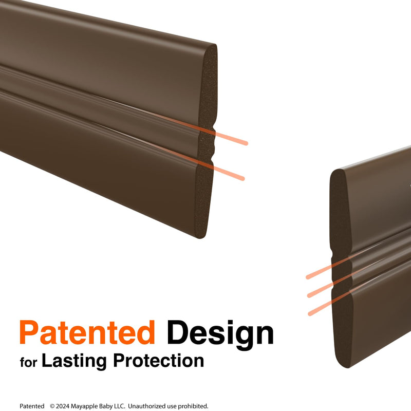[Australia] - Roving Cove PreFit (Classic) Furniture Edge Corner Protector (Standard 15ft Edge 4 Corners), Baby Proofing Bumper Guards, Coffee Brown, Pre-Taped, for Straight Smooth Surfaces Classic 15ft Edge 4 Corners 