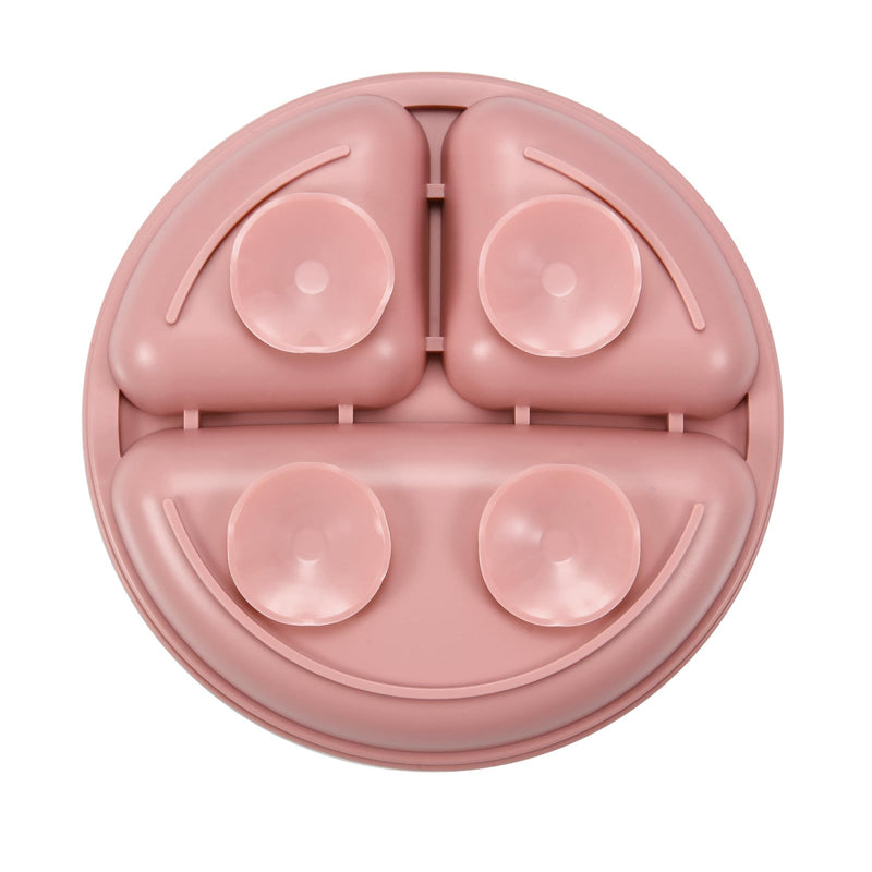 [Australia] - PandaEar 3 Pack Toddler Plates, Silicone Divided Suction Plate for Babies, BPA-Free 100% Food-Grade Silicone Unbreakable Baby Plate (Pink/Linen/Light Pink) Pink/Linen/Light Pink 