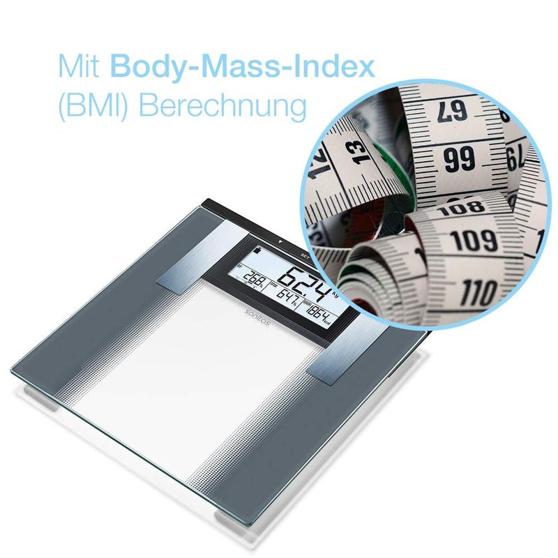 [Australia] - Sanitas SBG 21 diagnostic scales, for measuring weight, body fat, body water and muscle percentage, bone mass, calorie requirement 1 - pack 