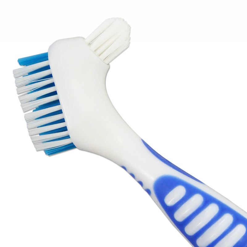 [Australia] - Denture Brush ~ Rubber Handles, Easy Grip, Double Bristle Head 