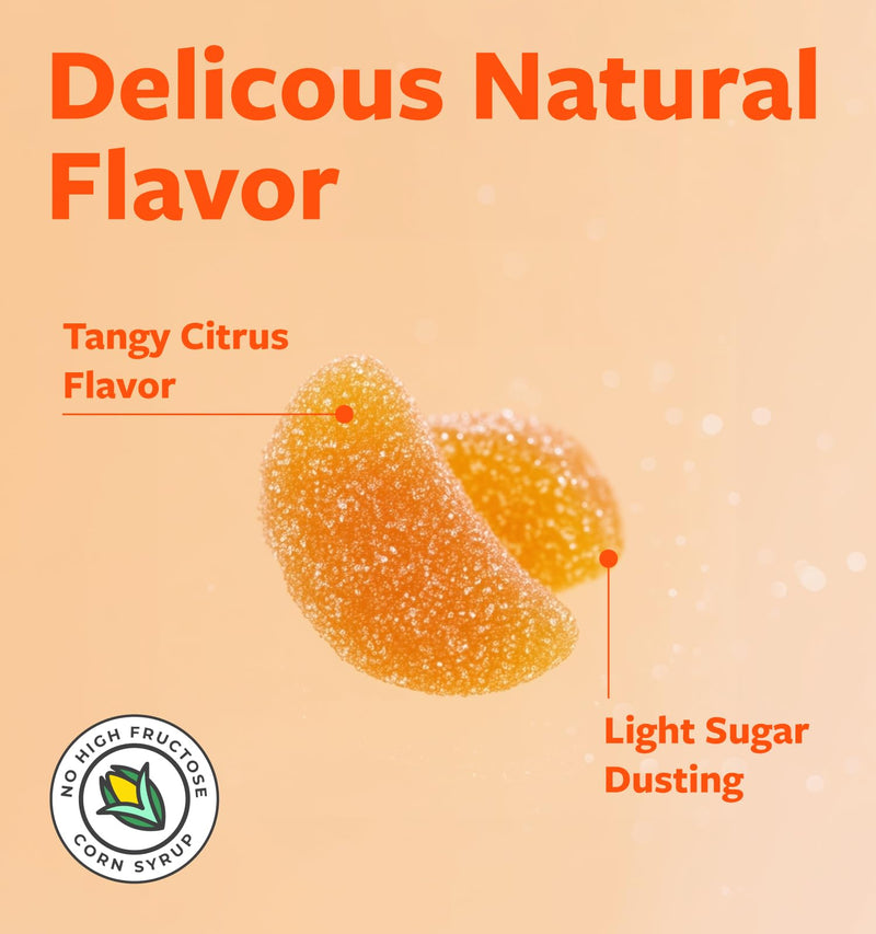Vegan Vitamin C Gummies for Adults - Immune Support Gummies with Chewable Vitamin C 500mg per Serving for Daily and Seasonal Wellness - High Potency Non-GMO Formula - Orange Flavor (3 Month Supply) Gummy 180 Count (Pack of 1)