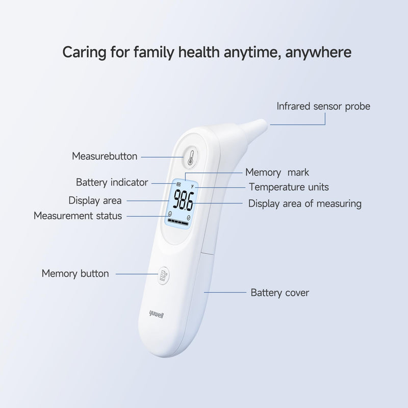 [Australia] - yuwell Thermometer, Digital Ear Thermometer for Adults, Babies, Toddlers and Kids – Fast, Gentle, and Accurate… YHT101 