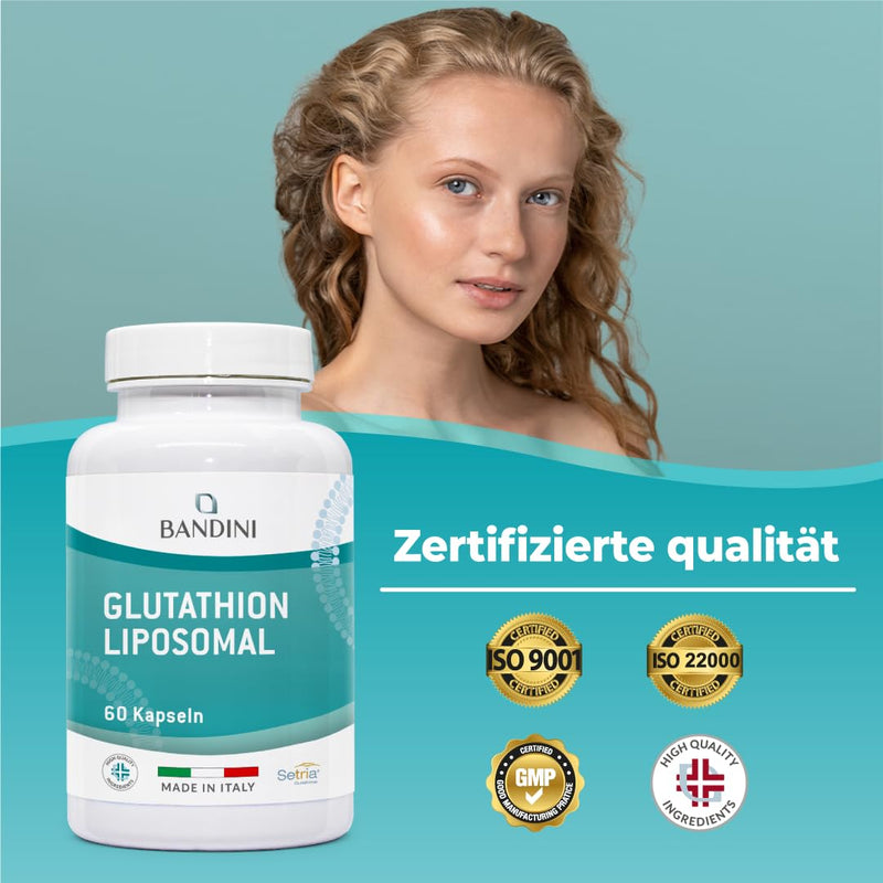 [Australia] - Bandini® Liposomal Glutathione 250mg per capsule | L-Glutathione Setria® Tripeptide: glutamic acid, cysteine, glycine | Antioxidant, immune system, liver | High dosage, laboratory tested, vegan | 60 capsules 
