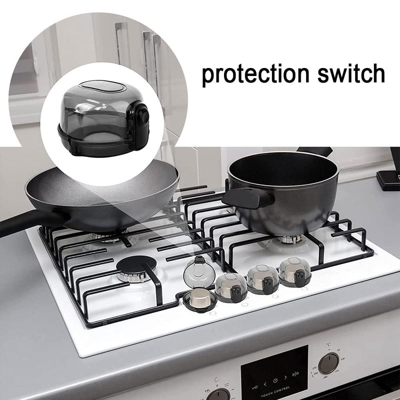 [Australia] - 4 Pcs Stove Knob Covers Oven Knob Covers Child Locks Protective Cove Fire Guard Cooker Switch Baby Safety for Child Kitchen Safety 