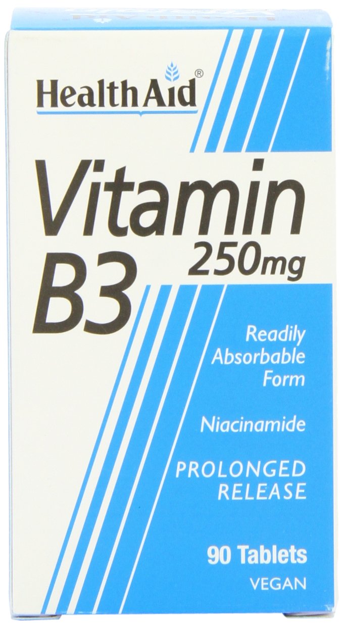 HealthAid Vitamin B3 (Niacinamide) 250mg - Prolong Release - 90 Tablets