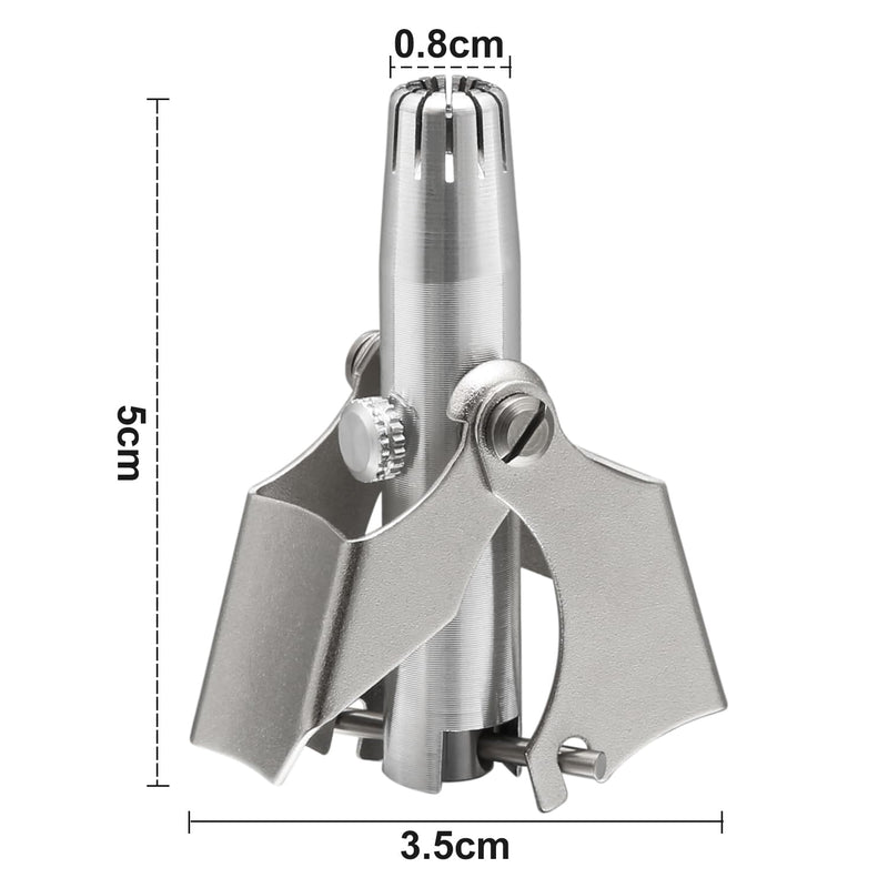 [Australia] - Manual nose hair trimmer with cleaning brush, silver stainless steel nose hair and ear hair trimmer, mechanical nose hair trimmer for home and on the go 1 