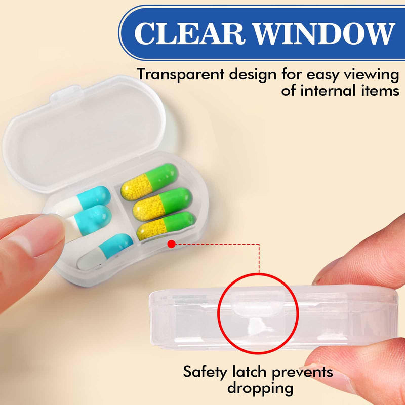 2PCS Pill Case Organizer, Daily AM & PM Containers, Medicine Holder, Ideal for Medication, Vitamin, Supplement, Perfect for Travel, Ideal for Purse (White) White 2pcs