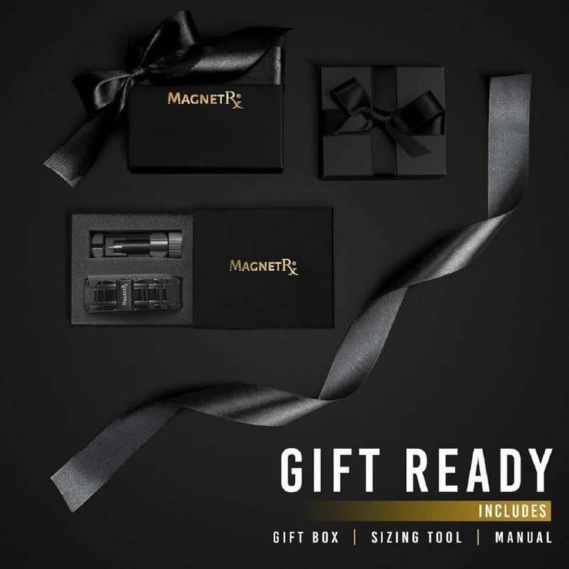[Australia] - MagnetRX¬Æ 3X Strength Magnetic Bracelets for Men ‚Äì Effective Titanium Mens Magnetic Bracelet ‚Äì Premium Fold‚Äìover Clasp & Adjustable Length with Sizing Tool & Gift Box (Black) Black (3X Strength) 