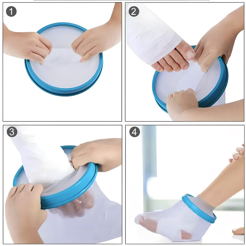 [Australia] - Homirty Waterproof Cast Protection Foot for Shower Plaster Cover Waterproof Protection Reusable Foot Cover Cast Protection Foot Adults for Casts, Bandages, Ankles, Fracture 