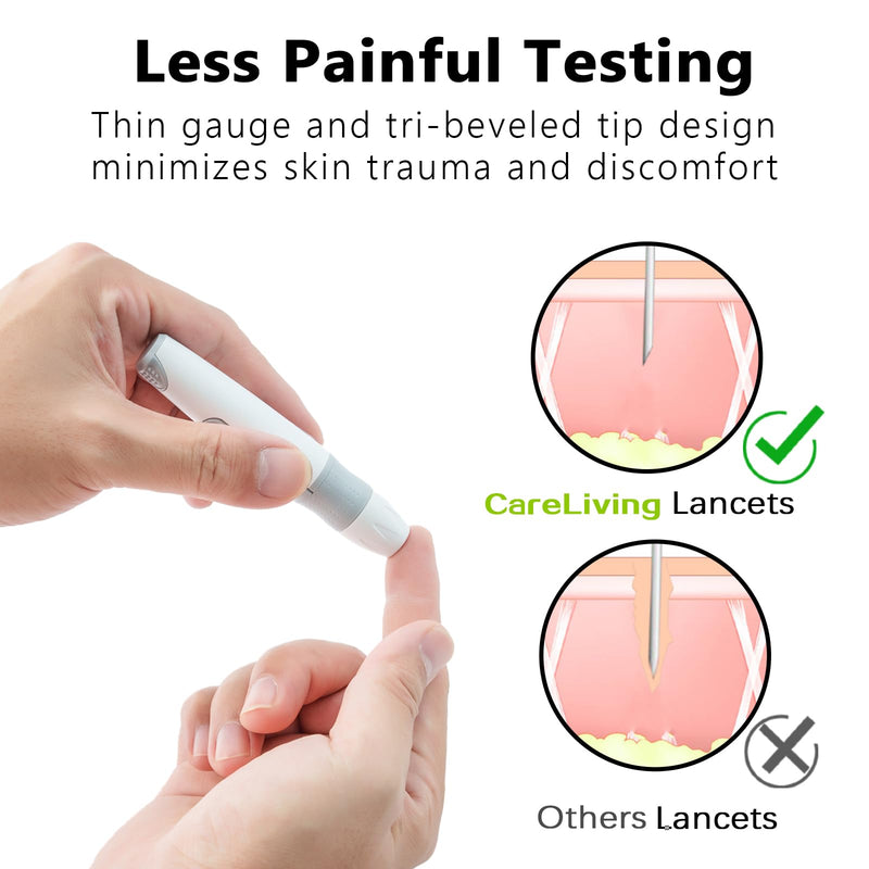 [Australia] - Lancing Device and 100 Lancets for Diabetes Testing, Single Use, 30 Gauge Lancets, for Minimizing Pain and Discomfort 