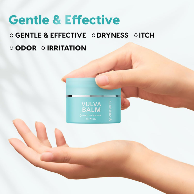 [Australia] - Vulva Balm Vaginal Moisturizer for Women: Natural Vulva Moisturizer & Vulva Cream for Dryness, Itch, Odor & Irritation - Menopause Support With Beeswax, Shea Butter, Emu Oil, and CoQ10 - Estrogen Free 1.76 Ounce (Pack of 1) 