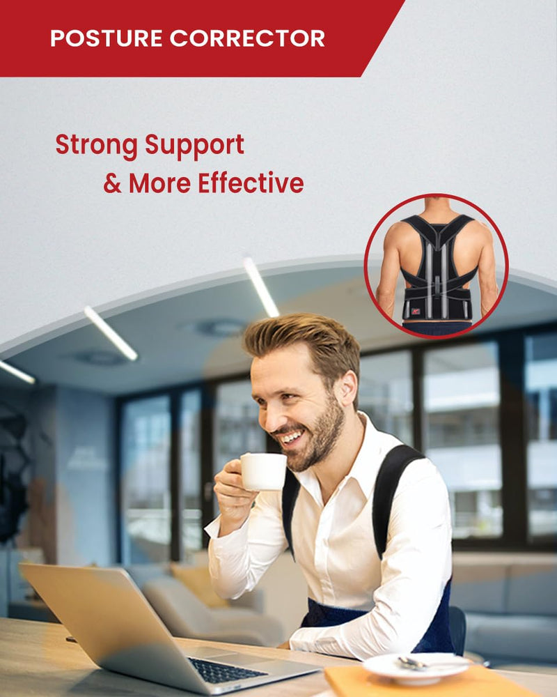 Hurmoya Back Brace Posture Corrector for Women and Men, Lower and Upper Back Pain Relief, Hunchback and Scoliosis Straightener with 2 Removable Metal Splints Support, Adjustable Straps Belt Waist Small Universal