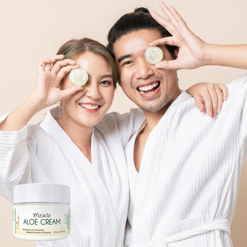 Deluvia Miracle Aloe Cream | Face & Body Moisturizer with Vitamin E & Organic Aloe Vera | Hydrating, Soothing for Dry Skin, Anti-Wrinkle, Acne Scars, Rosacea, Psoriasis, Eczema - 2 Pack | Hydrating for Dry, Itchy Skin, Problem Skin, Anti-Wrinkle, Sooth...
