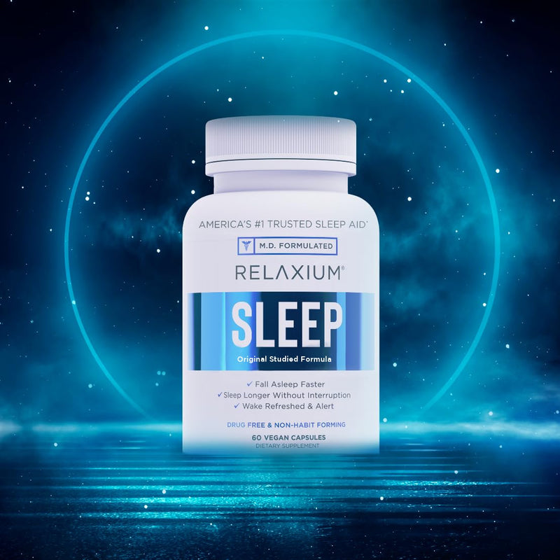 Relaxium Sleep Aid (New and Improved), Dietary Supplement, Non-Habit Forming, Supports Longer and Better Sleep, 60 Capsules, 30-Day Supply