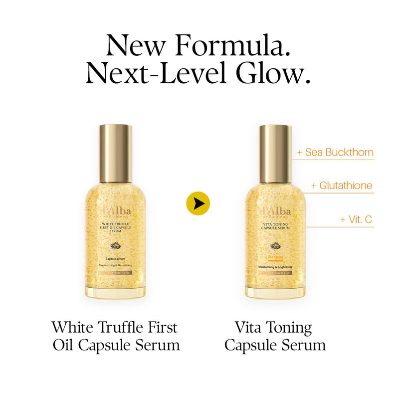d'alba Piedmont Vita Toning Capsule Serum, Big Size (3.38fl. oz.) | Daily Lightweight Vita Boost for Luminous Skin, Double Vitamin Formula, Dark Spot Care, Even Skin Tone, Korean Skincare