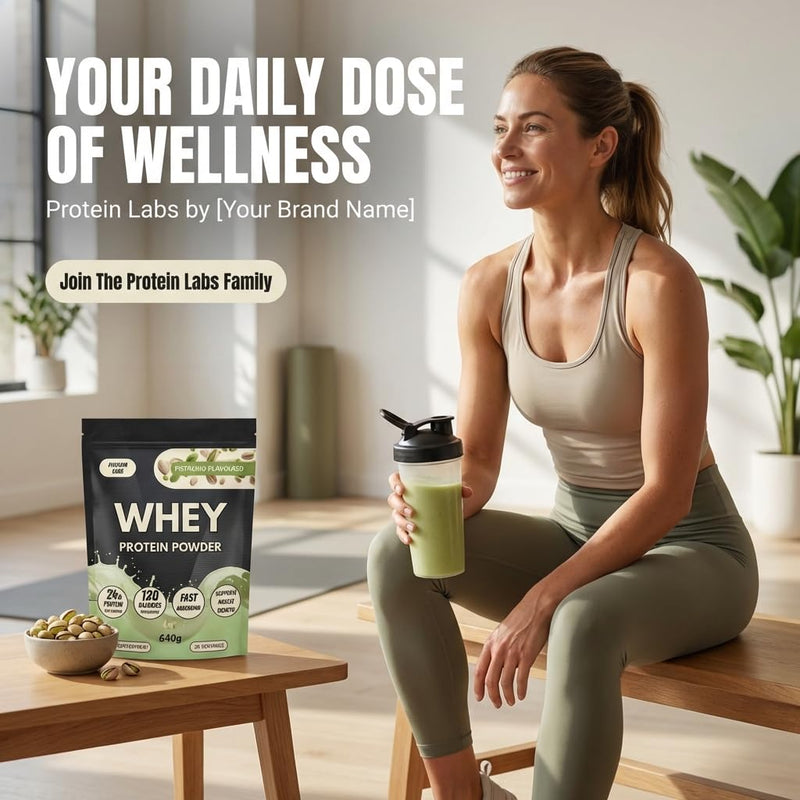 Whey Protein Powder – Fast Absorbing Whey Protein for Muscle Building & Recovery, 24g Protein Per Serving, Low Calorie Protein Shake, 20 Servings (640g) (Pistachio) Pistachio
