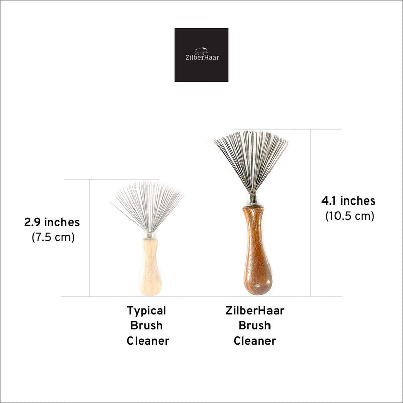 [Australia] - ZilberHaar Brush Cleaner - Beard and Hair Brush Cleaner Tool - Hand-Made Natural Hairbrush Cleaner Tool - 4.3 Inches Long and 1.9 Inches Wide at Rake End 