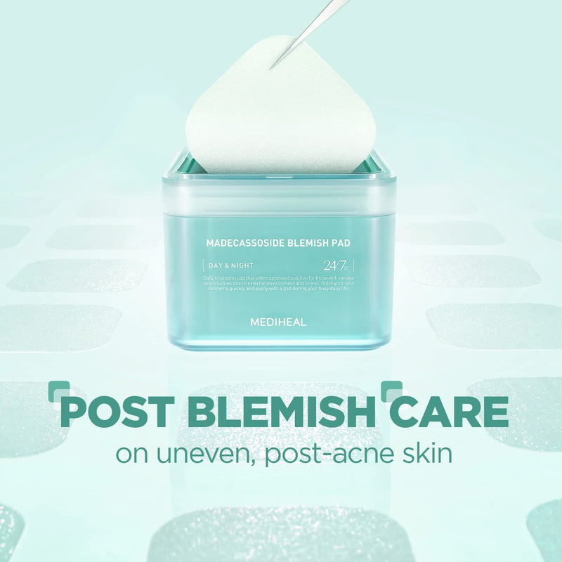 [Australia] - MEDIHEAL Madecassoside Cotton Facial Pads - Toner Pads with Centella Asiatica to Improve Uneven Skin Tone - Vegan Face Gauze Pads, 100 Pads Madecassoside Pad 