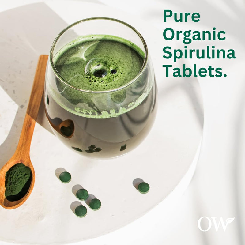 Organic Spirulina Tablets | 3 Months Supply | 600 x 500mg | Glowing Hair, Skin & Nails | High Iron by Organic Wonders
