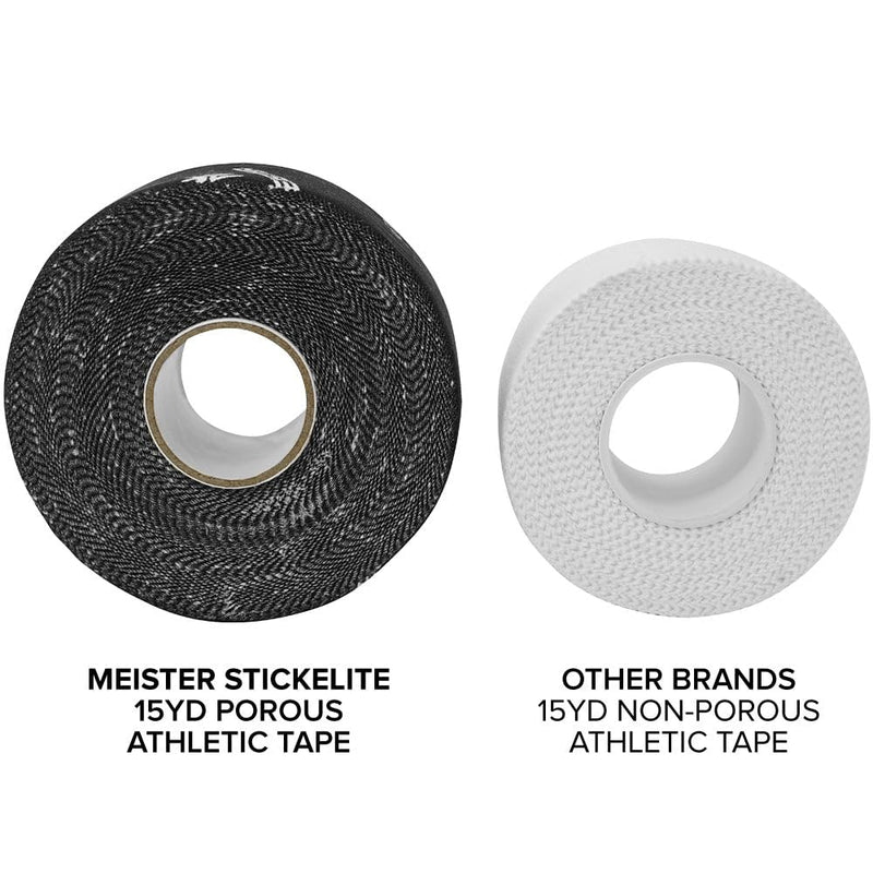 Meister StickElite Professional Porous Athletic Tape - 15yd x 1.5" - Black - 2 Rolls 2 Count (Pack of 1)