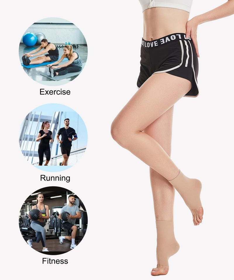 [Australia] - 2 Pairs of Ankle Medical Compression Stockings Men & Women 20-30mmhg, Support Stockings Compression Socks for Swelling Plantar Fasciitis Sprain Neuropathy Sports XXL 2x Black 