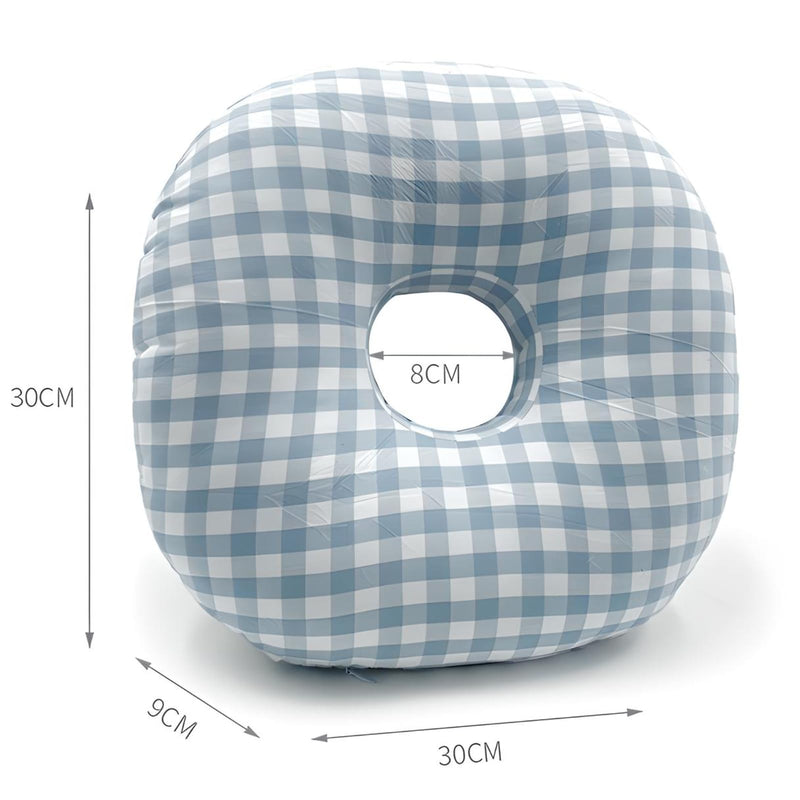 [Australia] - Ear Piercing/Infection Side‑Sleeping Pillow Made of Memory Foam to Protect The Sensitive Ear While Resting or Sleeping (Blue Grid) Blue Grid 