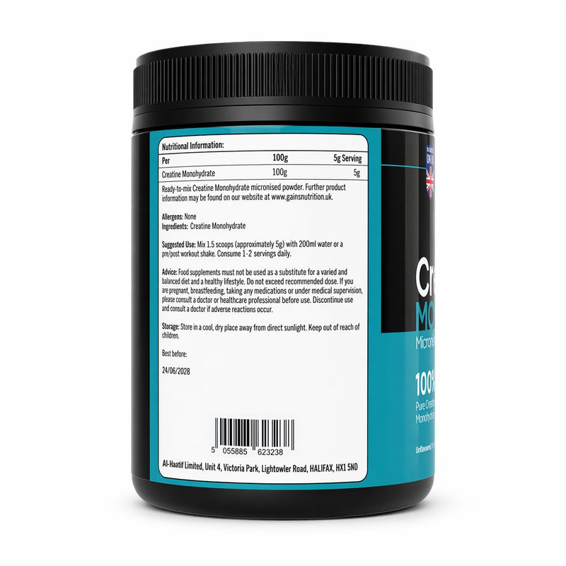 GN Creatine Powder | 300g High Strength Creatine Monohydrate Powder + Scoop - 5g per Serving | Unflavoured Filler Free Creatine-Monohydrate | Non-GMO & Gluten Free 60 Servings