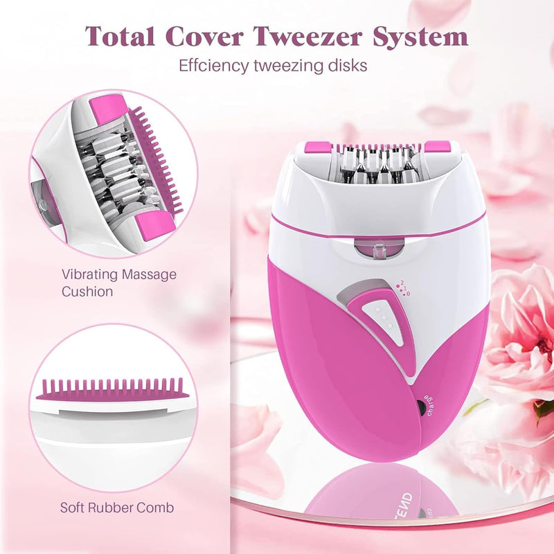 [Australia] - Epilator for Women, Smooth Glide Epilator Facial Hair Remover for Women with 2 Speed & LED Light, Electric Facial Hair Removal Suitable for Face, Bikini Areas, Underarms, Arms, Legs 