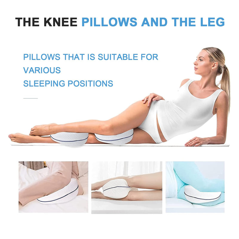 [Australia] - Leg Pillow, Knee Pillow for Side Sleepers, Leg Pillows for Sleeping, Knee Cushion for Sleeping,Suitable for Relieving Leg, Back, Knee Pain White Without Straps 